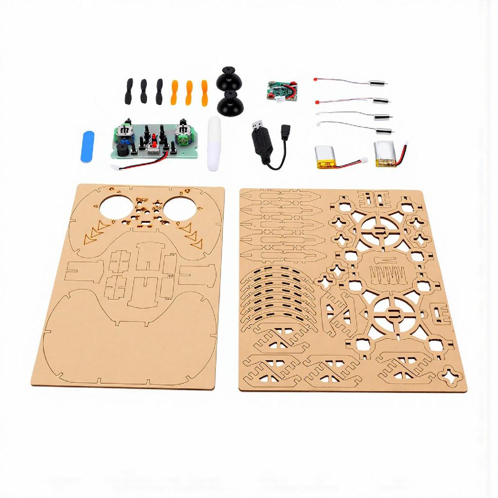 DIY Wooden Drone Model Kit Remote Control Aircraft Training RC Quadcopter Beginner Friendly Flying Toys Assembled Kit
