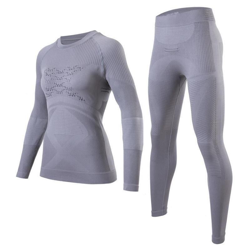 Men Women Ski Base Layer Set Quick Dry Moisture Wicking Compression Long Sleeve Top Pants Snow Sports Running Gym
