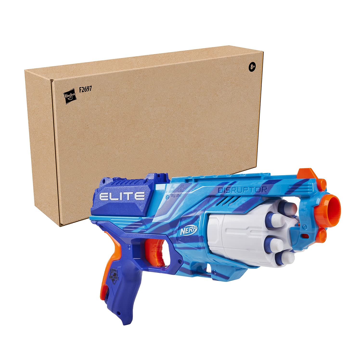 

Hasbro Nerf Elite Disruptor Reflex Blue Slamfire 6-зарядный вращающийся барабан, 6 официальных стрел, Аутентичный продукт, В комплекте, Быстрая стрельба F2697,