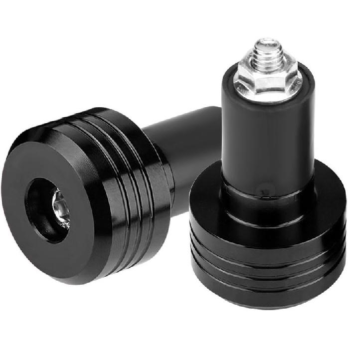 Pair of 22mm Universal Aluminum Motorcycle Grip Handlebar Ends Weight Balance Plug Black Universal Handlebar Weight Motorbike Motorbike Handlebar