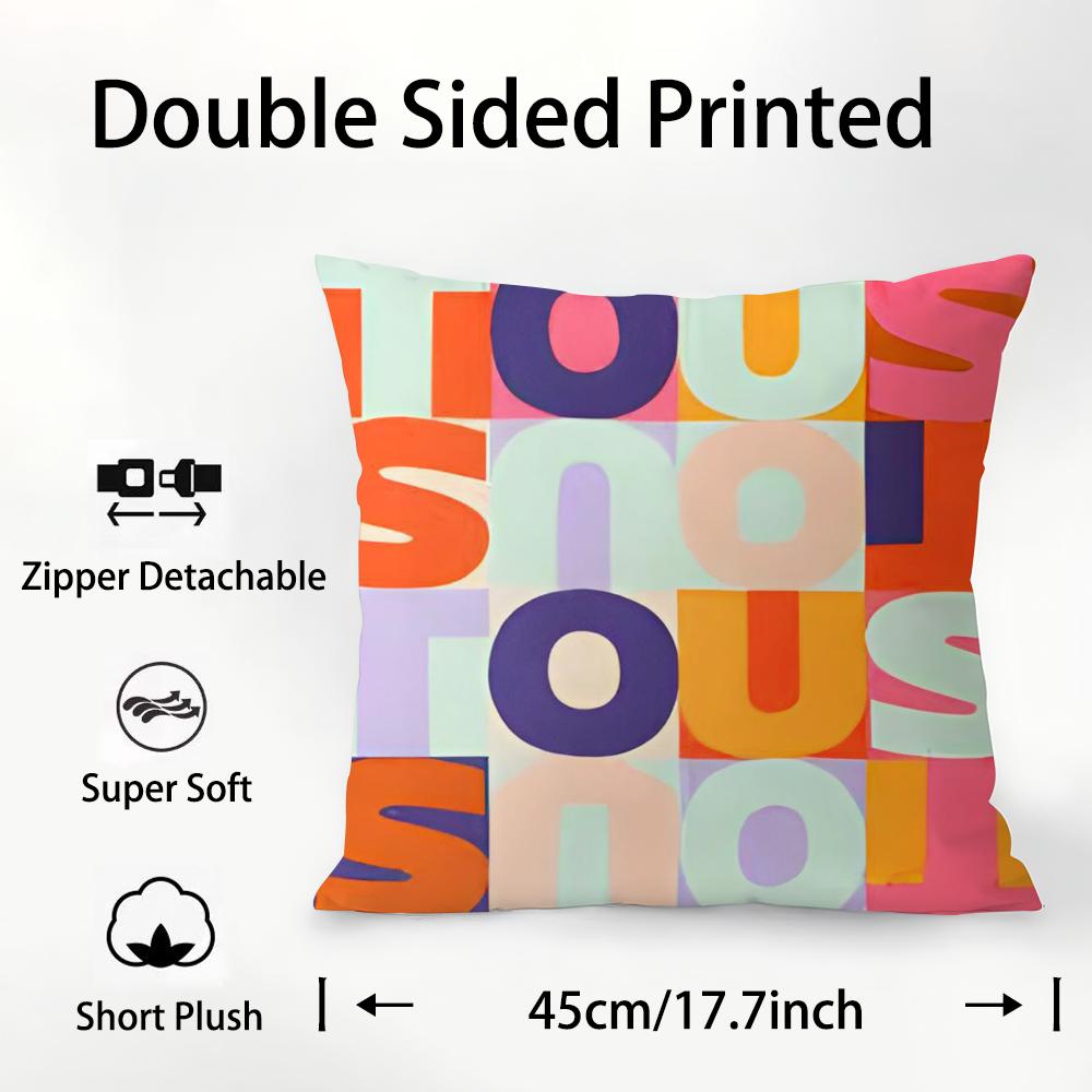 CRAFTED WITLOVE T-tous Pillow Case Plush Fabric Soft Double Sided Print Sofa Cushion Cover Throw Pillow Covers