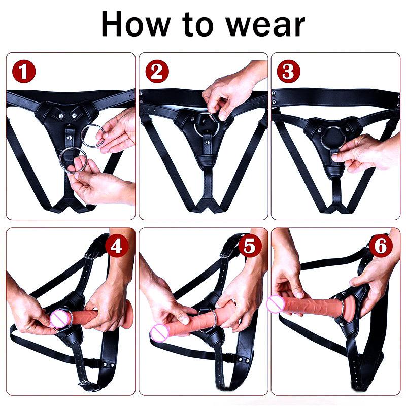 Strap On Dildo Harness Sex for , High-quality Wearable Leather Pants Men Pegging Dildo, Adjustable Belt Multiple Sizes Rings