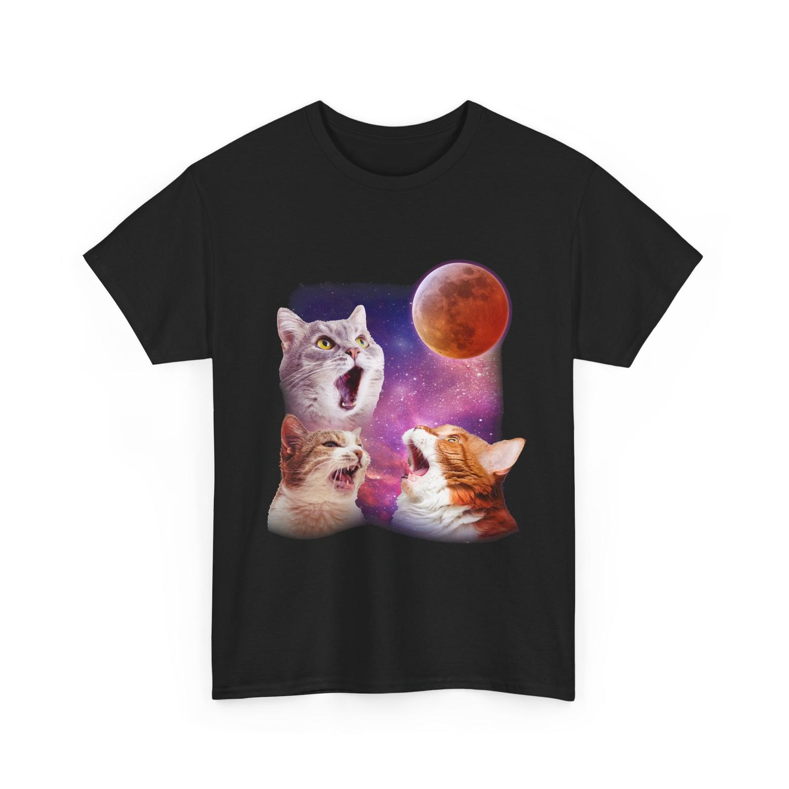 Three Cats Shirt Three Cats with Moon Cats Pet Animals Lovers Funny Shirt XXXXL