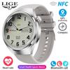 LIGE Inteligentní hodinky NFC pro muže Outdoor GPS Sportovní Fitness náramek Bluetooth Volání Hudba IP68 Vodotěsné chytré hodinky Náramek s monitorováním teploty