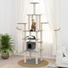 VidaXL Cat Tree with Sisal Scratching Posts Light Grey 183 Cm