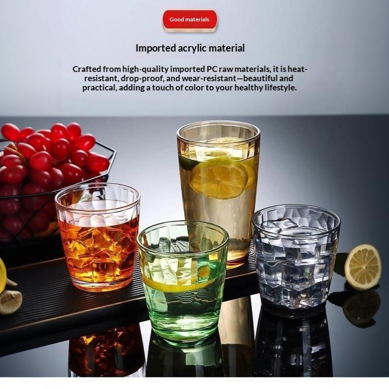 Acryl Bruchfeste Bierkrüge Becher Becher Wasserbecher Wiederverwendbare Weingläser Farbige Klare Kunststoff Saftbecher Trinkgeschirr