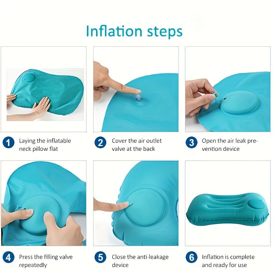2/1Pcs Portable Inflatable Pillow Foldable Napping Neck Protection Office Travel Pillow Home Neck & Waist Support Air Pillow
