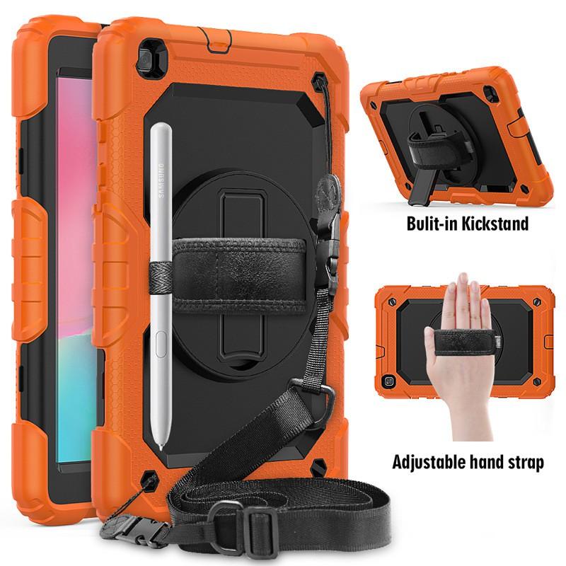 Silicone PC Hybrid Case With Rotating Stand Galaxy Tab A 8.0 T295 T290 Shockproof Anti-Slip Cover In Multiple Color
