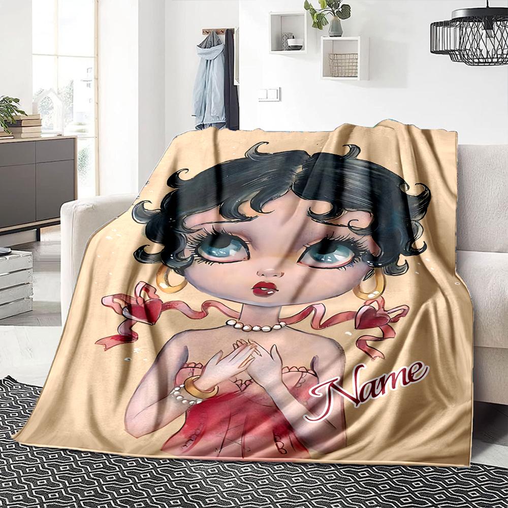 Custom Name Betty Boop Dance Party Party Blanket For Couch Bed Plush Cozy Fuzzy Blanket Super Soft Warm Blankets For Fall And Winter 09166