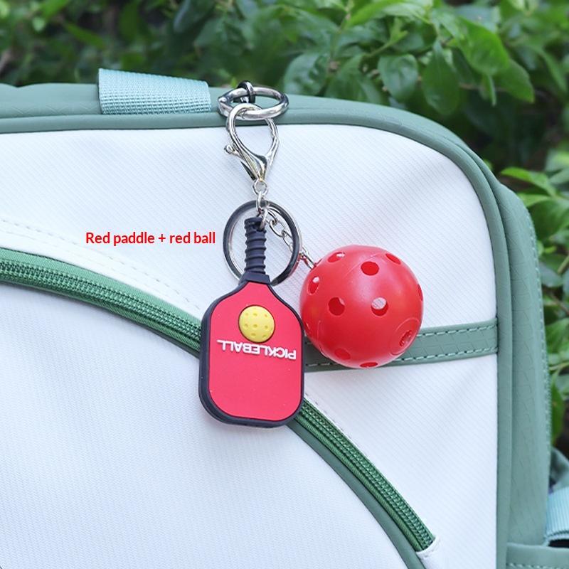 מחזיק מפתחות מתכת מחבט פיקלבול יצירתי מחזיקי מפתחות כדור גולף חלול צבעוני מעריצי כדור דינק מתנה למסיבה תליון לשקית מתנה