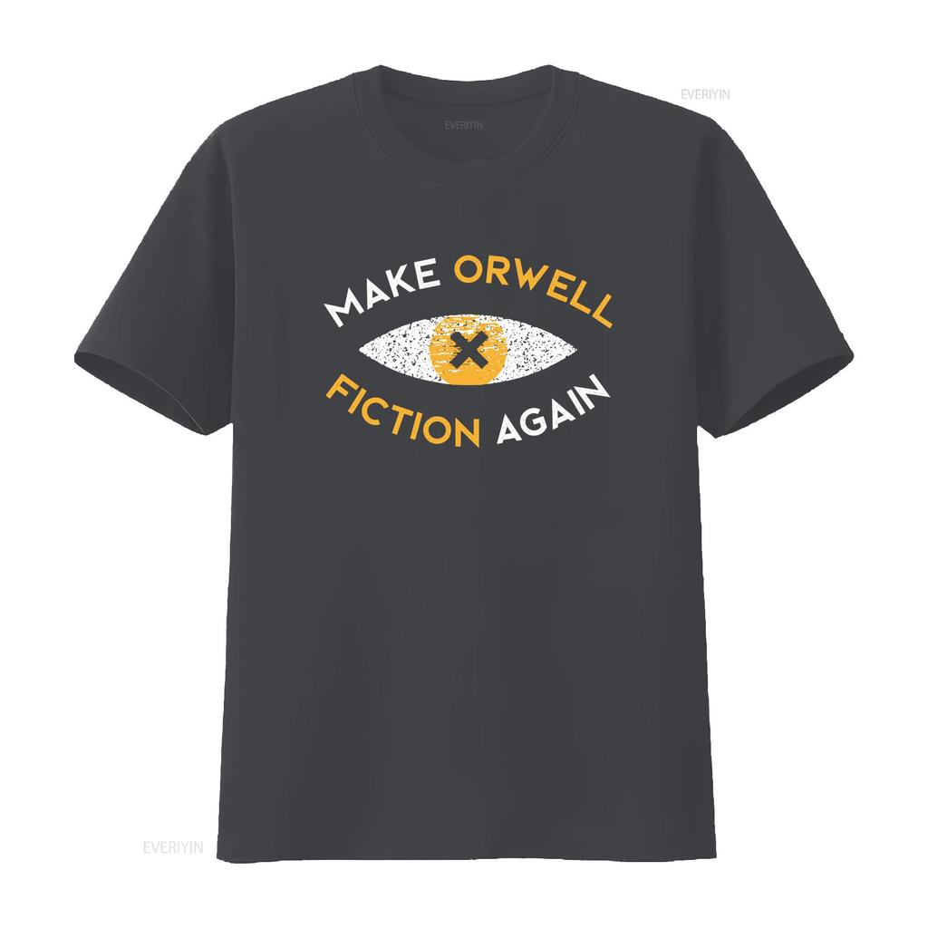 Unisex Orwell Fiktion Auge Aufdruck T-Shirt Make Again Schwarz Größen S 3XL Vintage Mode Unisex Designer Kleidung Atmungsaktiv
