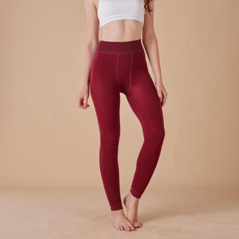 Fleece Lined Leggings Thick Winter Women Foot Loop Warm Outdoor Wear All In One Pants