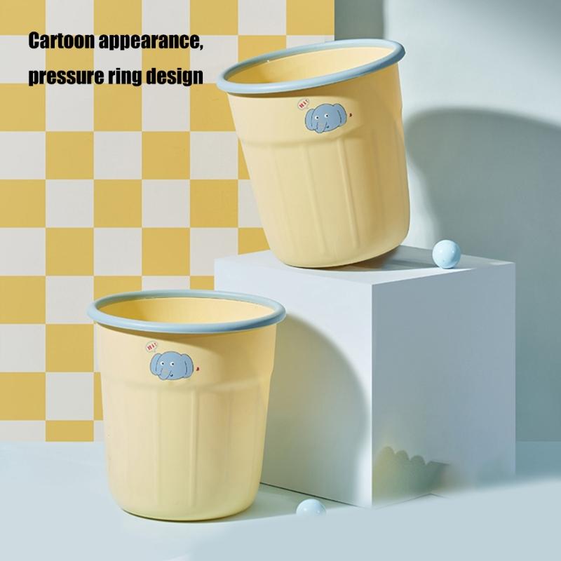 Wastebasket Round Compactly Garbage Bin For Home Bathroom Kitchens Office Plastic Decorative Round Trash Container