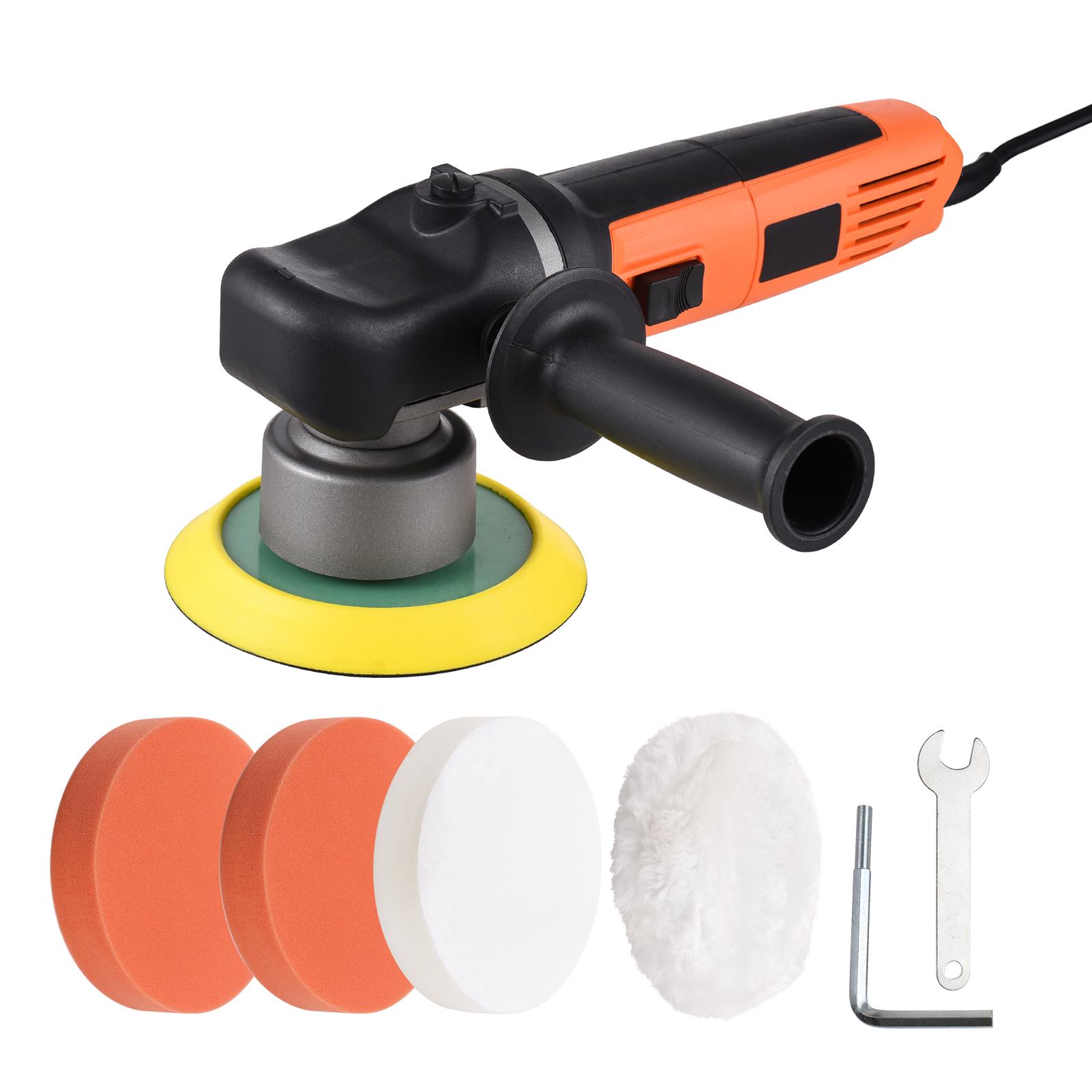 

6-дюймовый случайный орбитальный комплект для полировки электромобиля, 840 Вт, автоматический автомобильный буфер, 2000-6400 об/мин, переменная скорость EU Plug