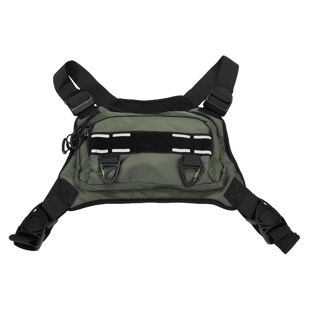 Men s Sports Chest Bag Running Mountaineering Portable Adjustable Large Capacity Breathable Quick dry Fabric Green One