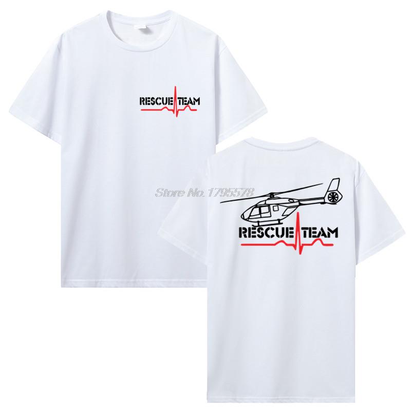 

Летняя мода Мужская хлопковая футболка Воздушная спасательная служба Служба скорой помощи Спасательный самолет Eurocopter Футболка Хип-хоп Футболки Топы Уличная одежда XXXXL белый