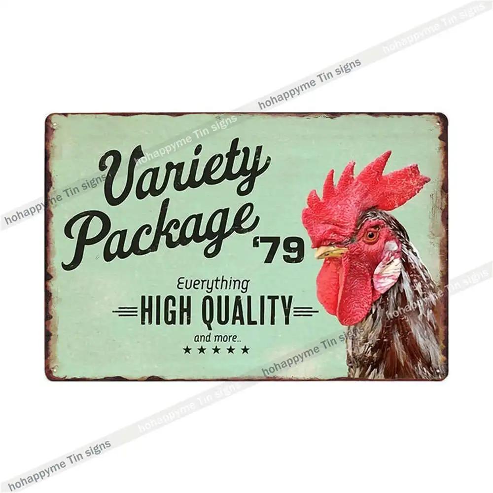 Welcome To The Funny Farm Metal Plate Tin Sign Rooster Decorative Chicken Coop Farmhouse Wall Art Iron Poster Home Decor 20x30cm