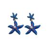 Starfish Rhinestone Pearl Stud Earrings: High-End European & American Resort Style