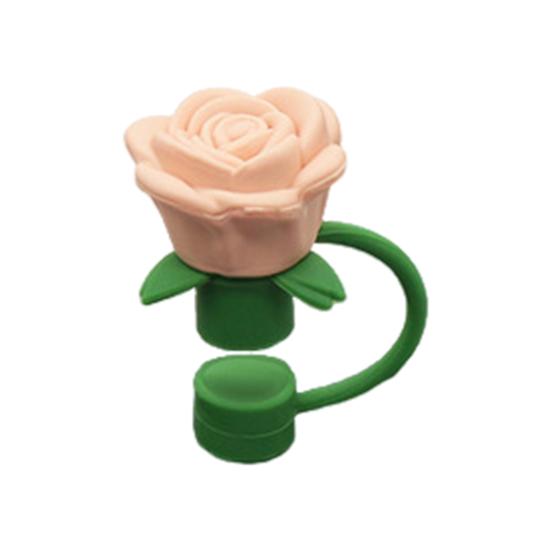 1/9 ks silikonové víčka na brčko pro šálek 30/40 oz Roztomilé květinové zavírače brček pro skleničku 10mm prachotěsné obaly na slámku na pití Víčka na opakované použití