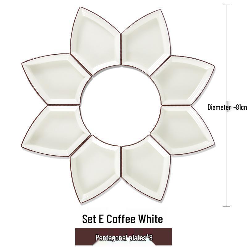 Melamine Platter & Tableware Set: Bowl, Plate, and Dish Set for Hot Pot & New Year's Eve Dinner.