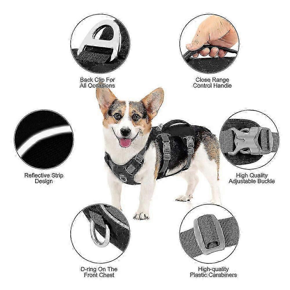 No Pull Escape Proof Dog Harness Reflective Nylon Pet Vest with Handle Adjustable-Good