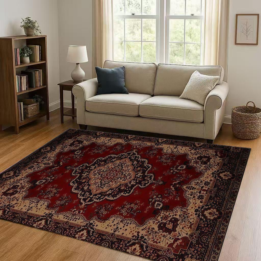 Luxurious Turkey Persian Bohemian Living Room Non-Slip Area Rug Soft Carpet for Bedroom and Sofa ,Easy Clean Home Decor Doormat