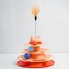 Four Layer Cat Toy Rotating Ball Cat Amusement Plate Automatic Cat Playing Stick Feather Cat Rotating Ball Space Tower Game Toy