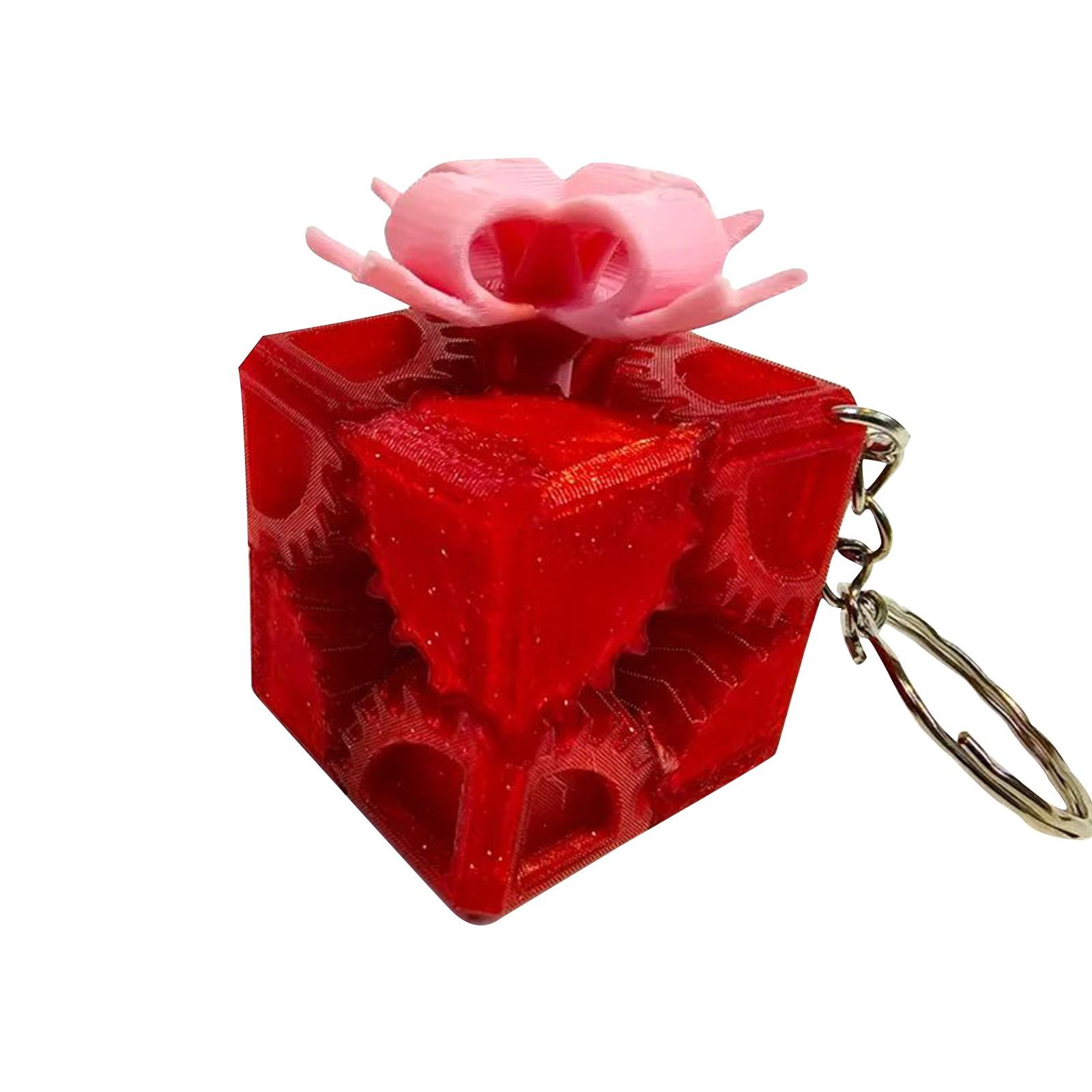 

Подарочная коробка, напечатанная на 3D-принтере, забавные игрушки для снятия стресса, забавные брелки One Size красный