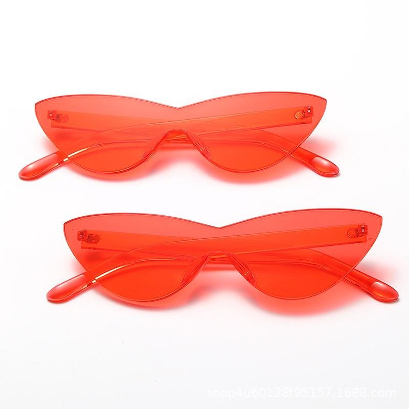 Hot-Selling Cat'S Eye One-Piece Colorful Sunglasses Avant-Garde Export Candy-Colored Sunglasses
