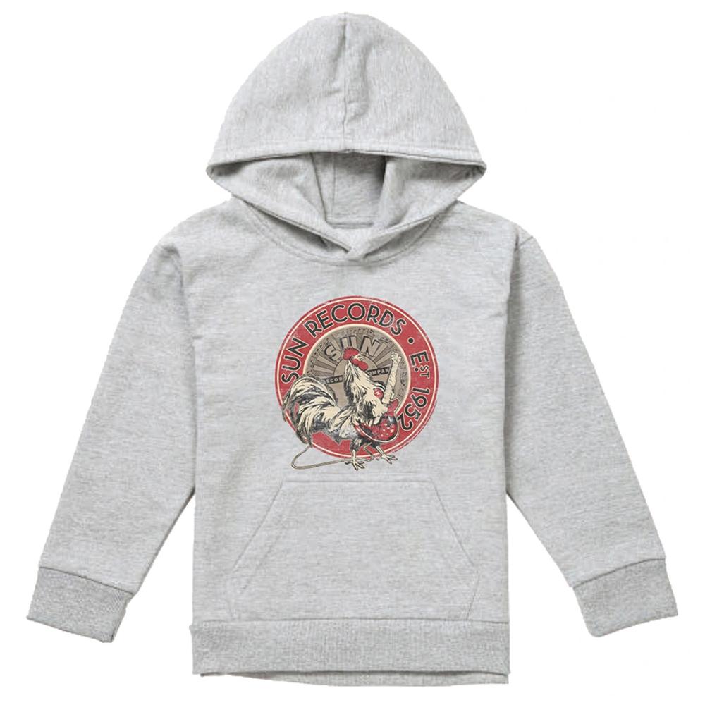 Sun Records Childrens/Kids Rooster Est 1952 Heather Hoodie