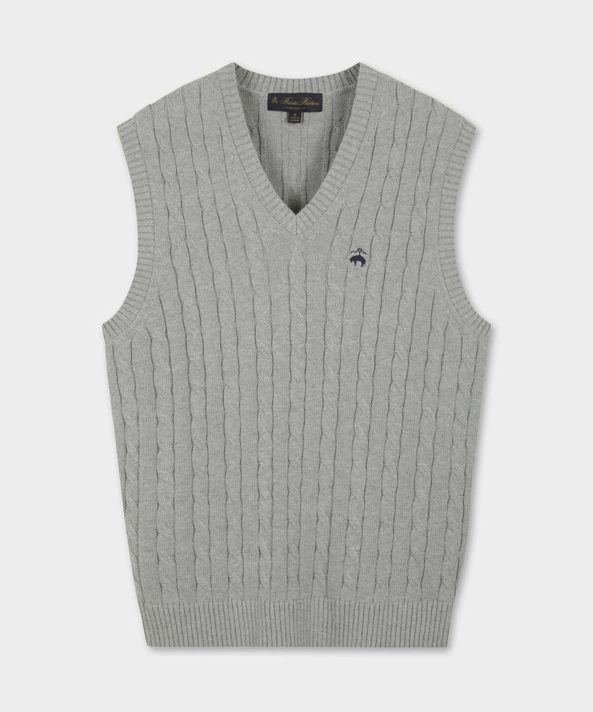 Brooks Brothers Cotton Cable Vest (Grey) (Bbwvmbg105)