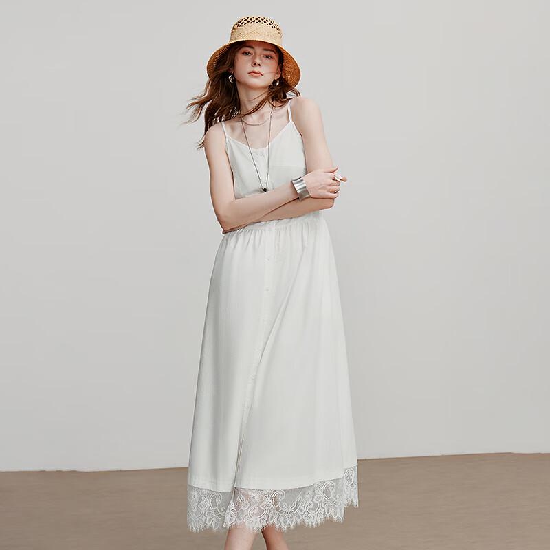 Chuyu 2025 V-Neck Cool-Touch Lyocell Lace Trim Slip Dress