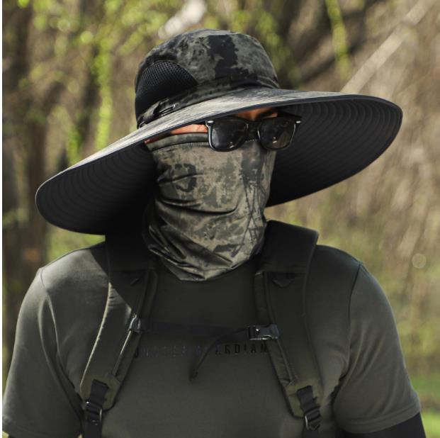 15 CM Große Krempe Sonnenschutz Männer Hut Sommer Im Freien Bergsteigen Reise Hüte Gesicht Schutz Hals Fischer Kappe Kostenloser Versand