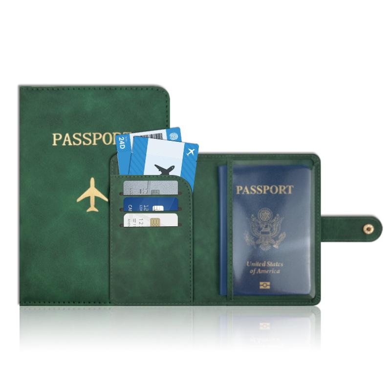 Leder-Reisepasshülle-Set mit grenzüberschreitender Heißprägung und Hardwareschnalle