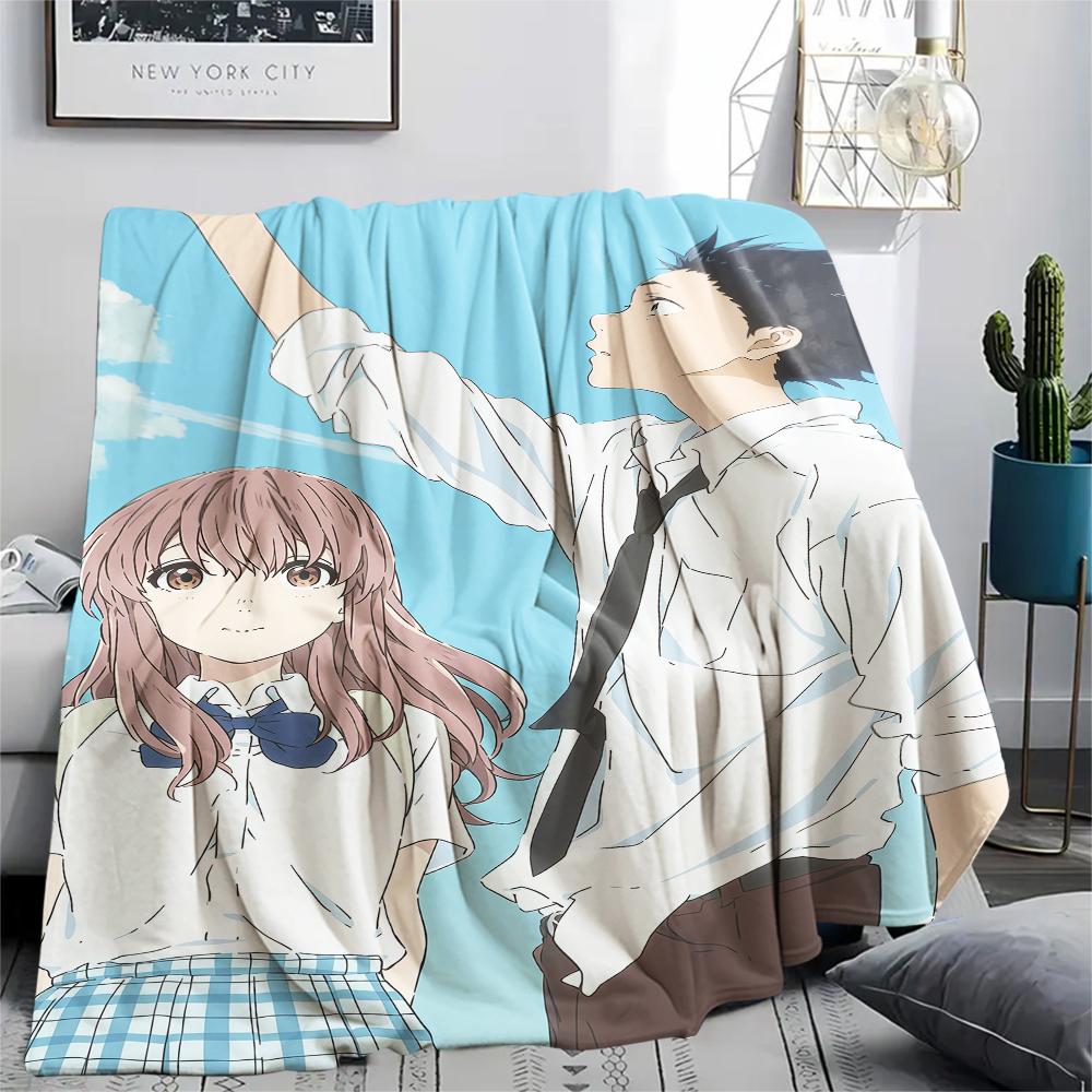 1PC A Silent Voice Print Flannel Blanket, High quality All Seasons, Home Decor, Warmth and Comfort, Perfect for Christmas Gifts