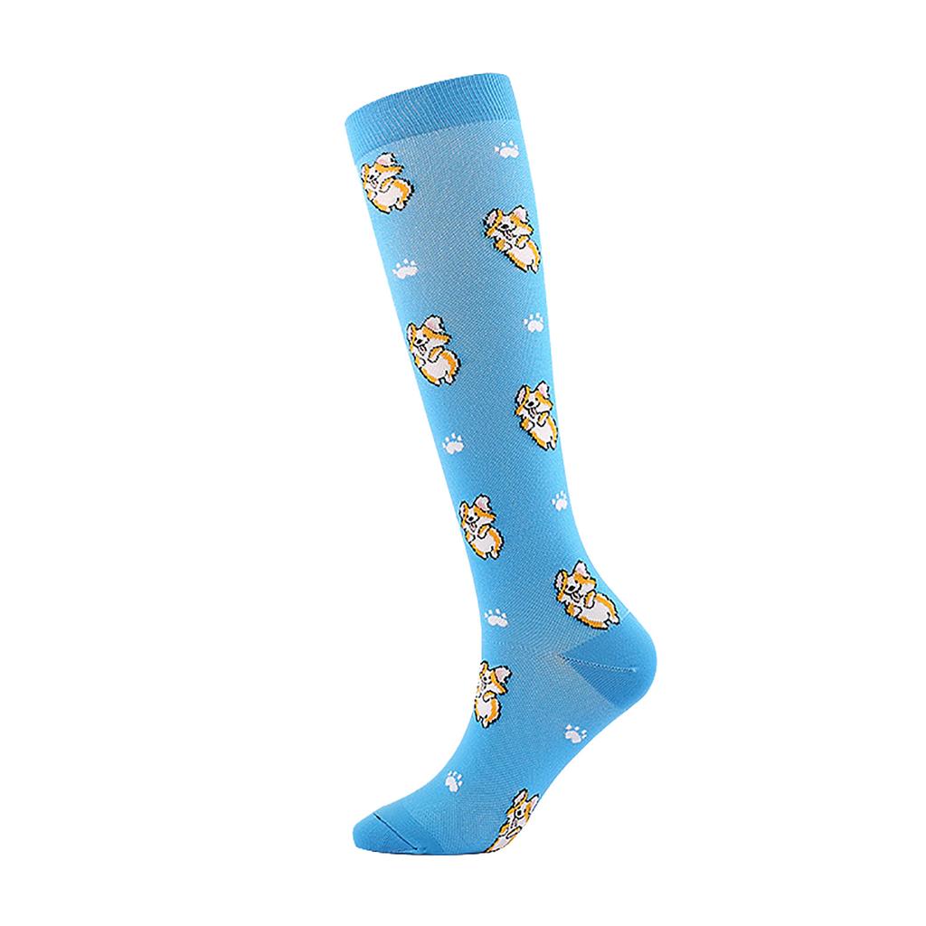 Női Izzadságelnyelő Rajzfilmnyomatos Nylon Hosszú Szárú Kompressziós Kültéri Sportzokni