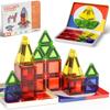 Magnetic Tiles Toddler Toys Magnetic Building Blocks for Kids Toys Games STEM Educational Toys Sensory Play Travel Toddler Set