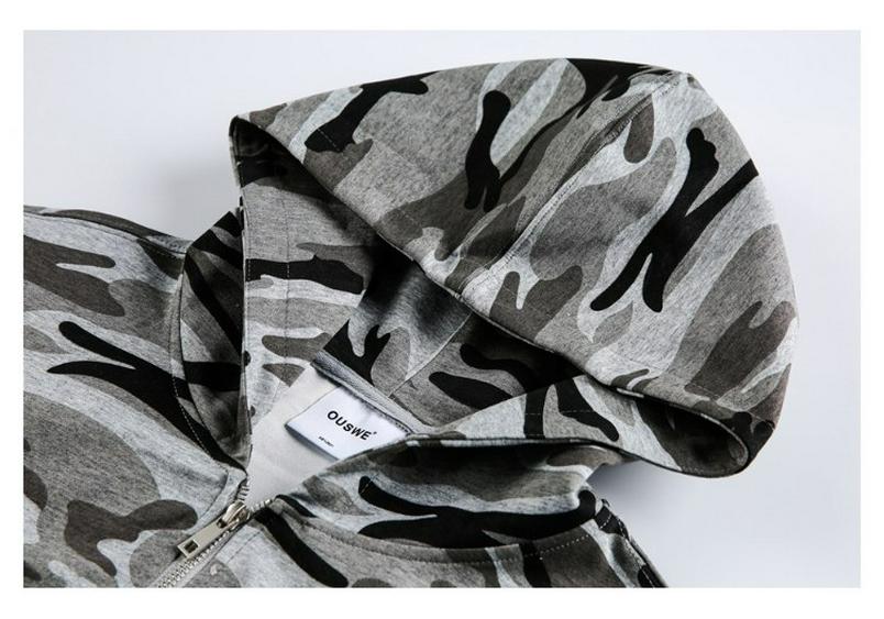 Cárdigan con capucha de camuflaje unisex QIYOU Primavera 2026
