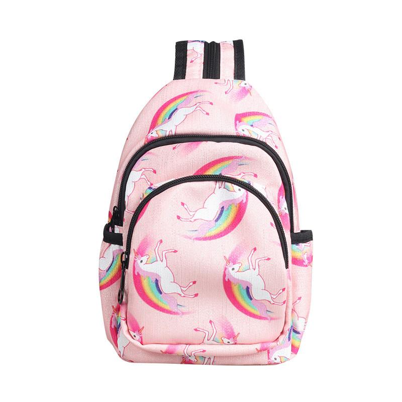 Adorable Unicorn Print Children's Bag 2024 New Style Large Capacity Backpack For Girls