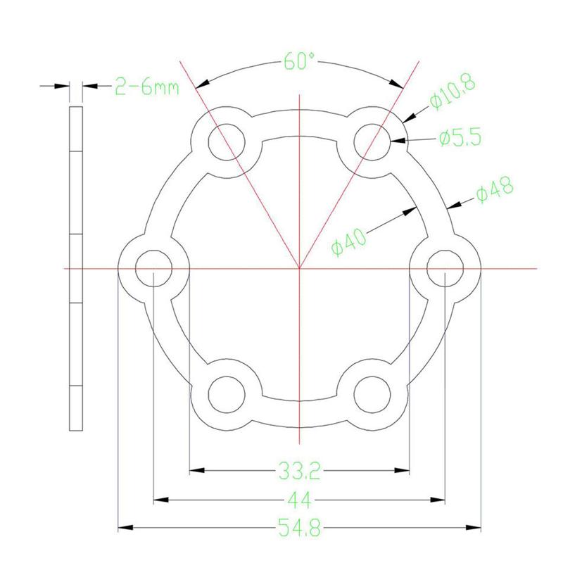 Disco Freno Scooter Elettrico Guarnizioni da 3 mm Bicicletta 6 Fori Rondelle da 2 mm Mozzo da 4 mm Riser Mozzo a Fiore 5/6 mm Rondella Nera per Bicicletta