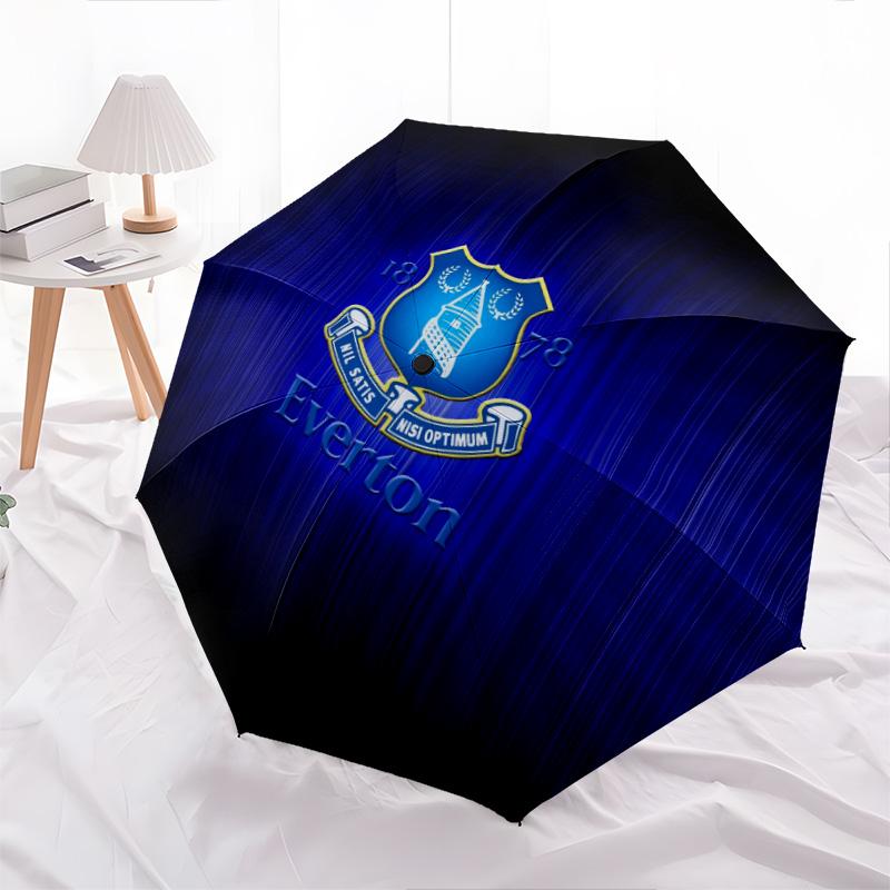 Vzor fotbalového klubu Everton, automatický skládací deštník, přenosný a skládací design, 8 drátů, vánoční nebo narozeninový dárek.