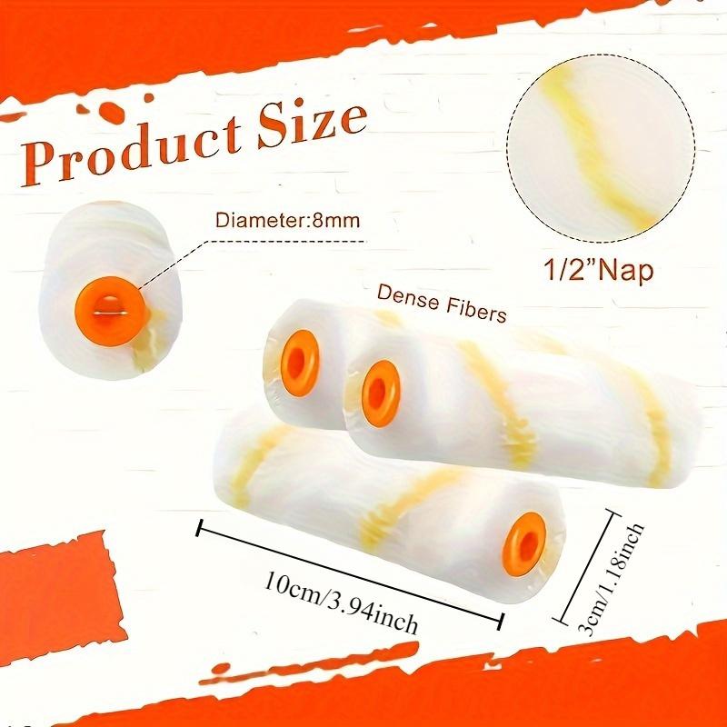 11pcs/set Complete Paint Roller Set with Long Handle & 4-Inch Covers, Fabric & Plastic Material, Ideal for Walls, Ceilings & Small Areas