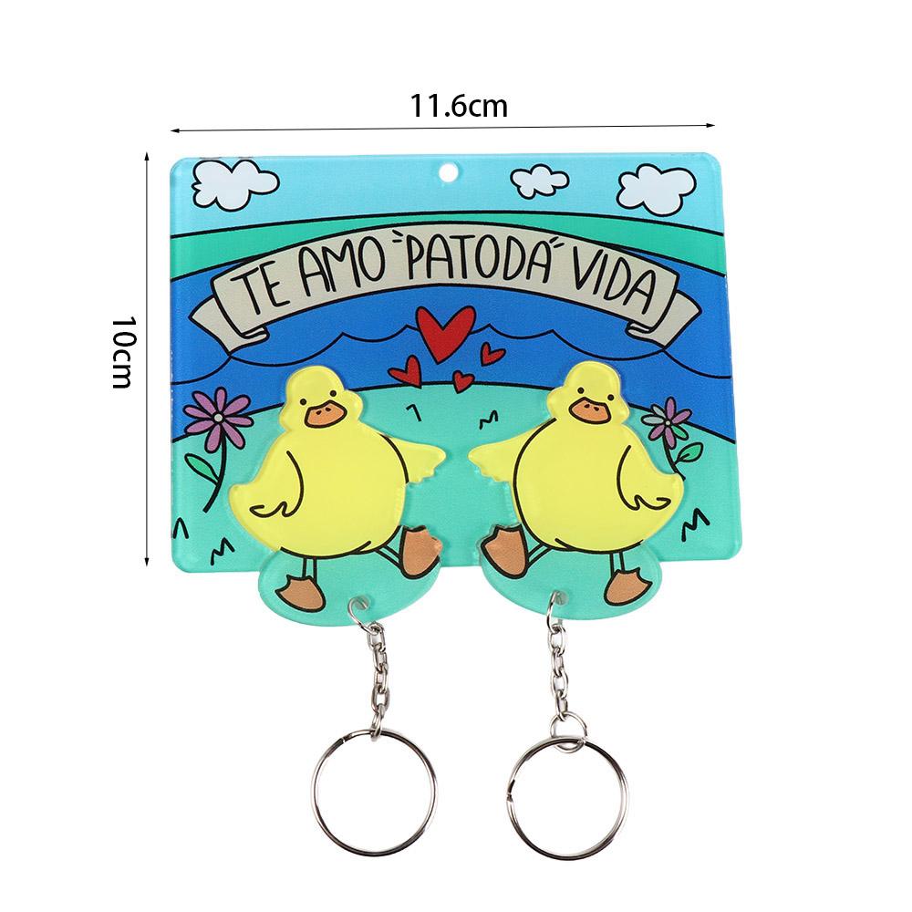Plastic Creative Keychain Cartoon Couple Keychains Duckling Keychain Bag Accessories