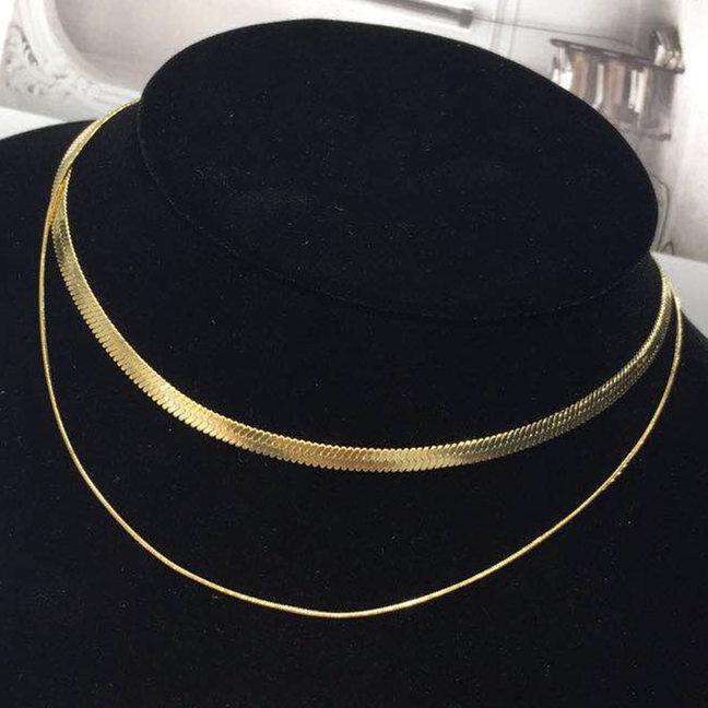 

Нишевое универсальное колье-цепочка «змеинка» премиум-класса для женщин золотой