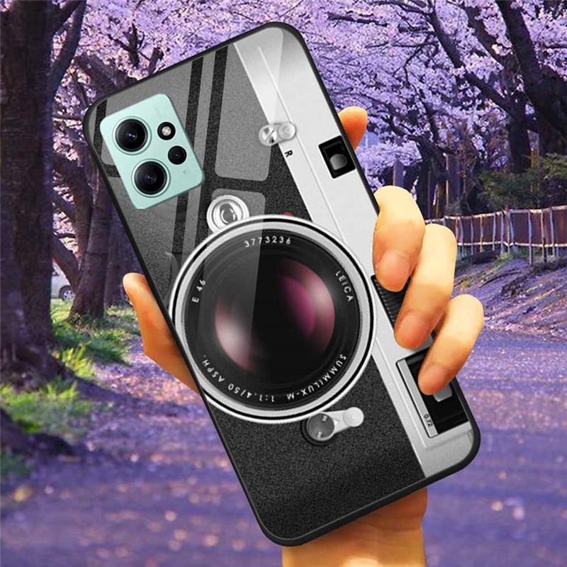 For Xiaomi Redmi Note 12 4G 2023 Case Tempered Glass Starry Marble Hard Back Protective Cover for Redmi NOTE 12 Note12 4G Global