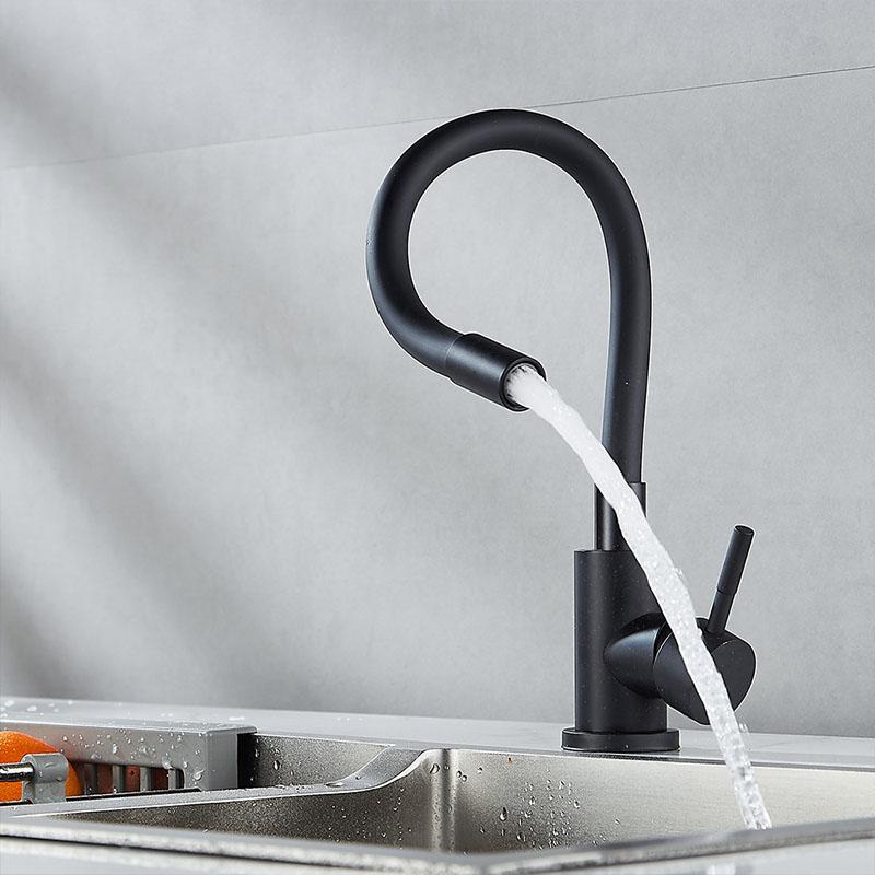 304 Stainless steel Faucets Kitchen Hot Cold Taps Universal Flexible Pipe Kitchen Sink Water Tap Deck Mounted