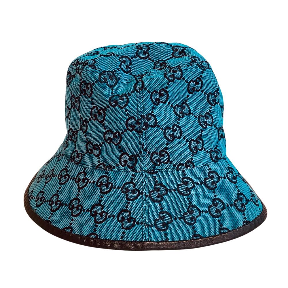 GUCCI 656573 Fedora hat GG canvas canvas Bucket hat hat blue canvas unisex Used