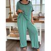 Women's Plus Size Lace Trim Pajama Set - Spring/Summer Loose Fit