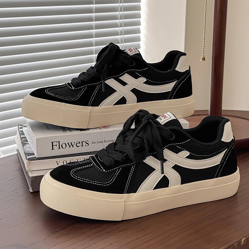 

Fashion Men Shoes Sneakers Soft Sole Anti Slip Casual Student Lace Up Outdoor 2025 Running Skateboarding Shoe Fashion Vulcanized Shoes 44 чёрный