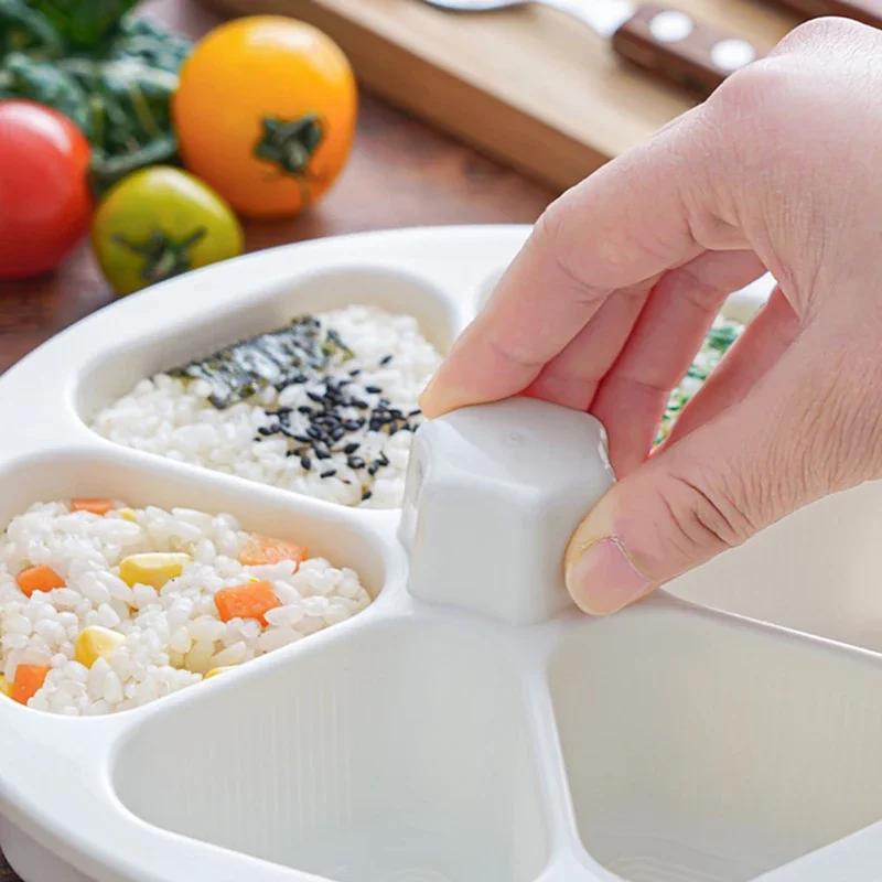 Triangular Rice Ball Bento Box Japanese Sushi Grinder Six in One To Make Nori Rice Making Tools Mold